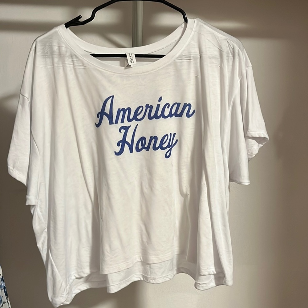 American Honey white cropped shirt